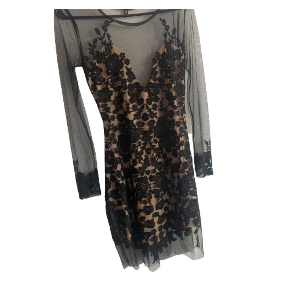 For Love & Lemons - Black Lace Long Sleeve Dress